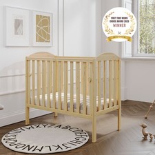 Award Winning Baby Mini Space Saver Cot WAFFI + High Quality Bamboo Mattress