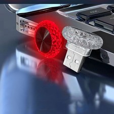2x Red Mini Lamp USB LED Car