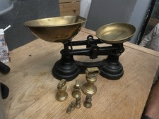 Vintage Librasco Cast Iron And Brass Scales With Brass Weights