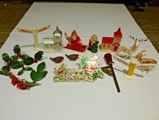Vintage Retro 18 Piece Christmas Cake Decorations Topper set 1960's/70's’s VGC