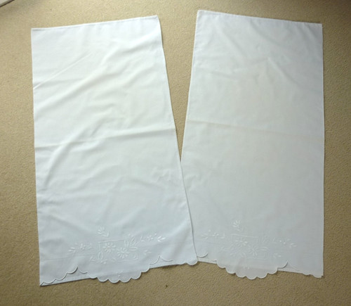 Pair white vintage - of, cotton