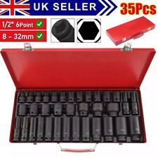 35pcs DEEP IMPACT Socket Set 1/2" Inch Drive Long Reach Impact Sockets 8mm-32mm