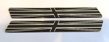LARGE TWIN CHROME & BLACK UNION JACK FLAGS - DOMED GEL FINISH Stickers/Decals UK