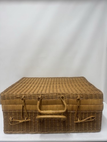 Vintage wicker rattan picnic - wicker,