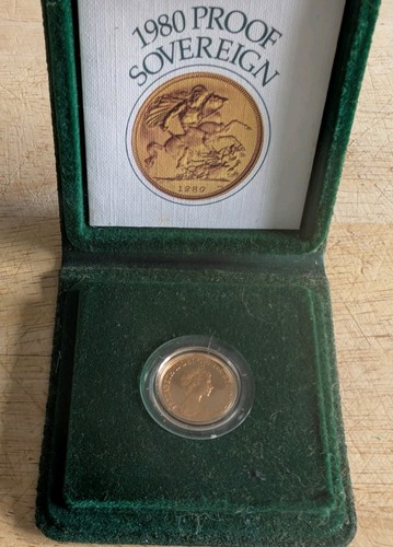 1980 proof gold sovereign with - 1980,