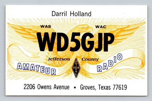 Ham radio qsl wd5gjp groves - ham,