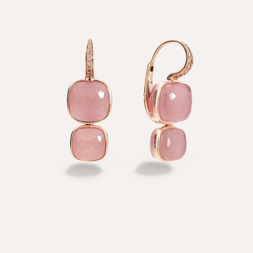 Rose quartz hoop and - rose,