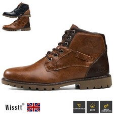 Mens Dress Retro Leather Shoes Chelsea Casual Formal Ankle Work Boots Walking