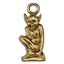 Vintage Lucky PIXIE Charm BRASS WIDDECOMBE Piskie Pisky Pendant Tamper ref.251