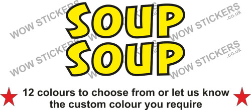 Soup stickers decals - x,