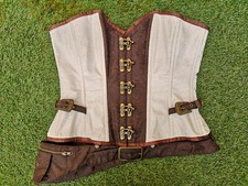 RARE ~ VINTAGE GOTH ~ STEAMPUNK GOTHIC PIRATE RETRO COSPLAY CORSET ~ SIZE 34