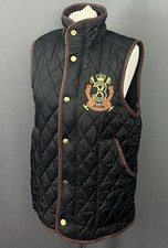RALPH LAUREN QUILTED GILET / Black Bodywarmer - Women's Size M Medium