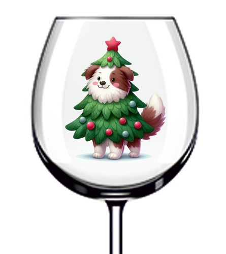 12x colourful christmas dog - 12x,