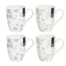 Set of 4 Floral New Bone China Coffee Mugs Afternoon Tea Cups Home Kitchen