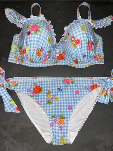Ladies blue gingham - gingham, ditsy