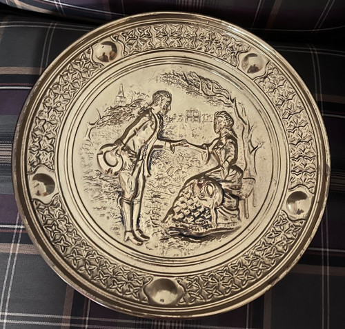 Embossed brass wall plate - embossed,