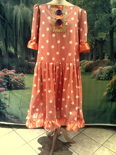 Orange white star - orange/white,