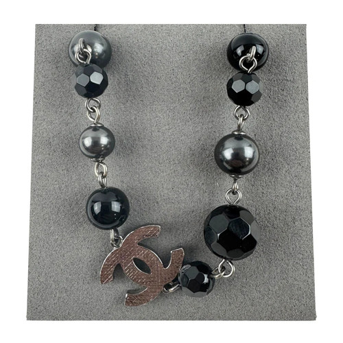 Chanel black grey beaded - chanel,