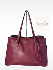 Coach Peyton Drawstring Cross Grain Leather F29362 Dark Cherry Lightly used Bag