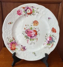 Nantgarw Porcelain Hand Painted Floral Plate With Moulded Rim 1813-22