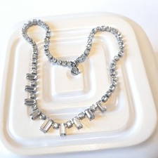 Vintage Rhinestone Diamante Necklace Elegant Bridal Wedding Jewelry