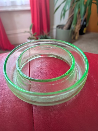 Vintage green glass posy - glass,