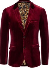 Velvet Men's Blazer Two-Button Jacket – Elegant Gentleman Look for Prom, Wedding