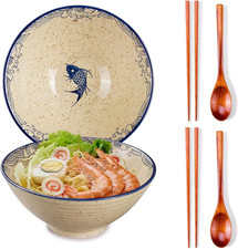 2 X 40 OZ Ceramic Ramen Bowls