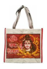 Indian Canvas Shopping Bag Ganesh, Shiva, Buddha, Om, Elephant, Taj Mahal