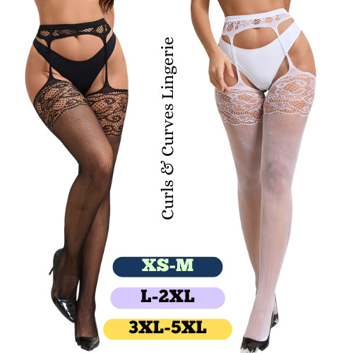 Plus size crotchless - size, fishnet