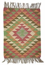 Kilim Rug Jute Wool Rustic