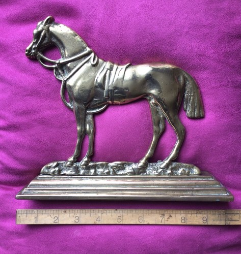 Large vintage brass horse - large, horse.