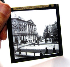Piccadilly Circus London antique photo magic lantern slide #252