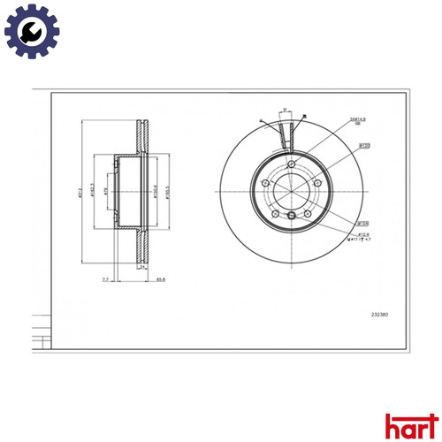 Brake disc 232 380 - brake,