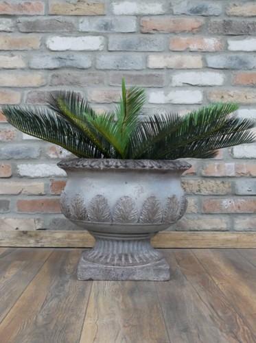 Stone grey fluted - fluted, urn