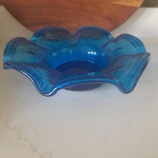 Teal blue handcrafted crackle