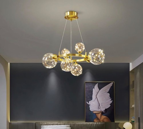 Miglobe gold light glass - gold, 6-light