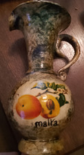 Hand made & hand painted Souvenir of Malta 15cm tall jug          [B23]