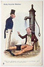 Early Victorian Humour Postcard. c1910. I Shan’t Move On Till It’s Done Raining