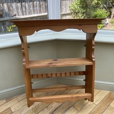 Vintage Country Farm House Kitchen Wall Mounted Shelf Solid Pine Great Condition