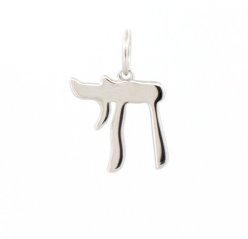 Sterling silver chai pendant - silver,
