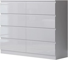 8 Drawer White Gloss Chest