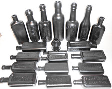 x20 Antique Bottles -  Sprayed SATIN BLACK  Home Decor, Wedding Table Decoration