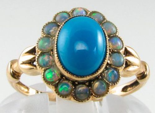 9ct gold persian turquoise - gold,