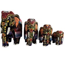 Hand Painted Wooden Elephant