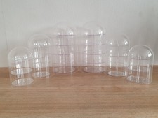 1x Set Of 3 Large Medium & Small Thimble Dome Freestanding Display Case As Shown