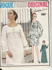 1969 Vogue Paris Original Sewing Pattern 2087 DIOR One Piece Dress B34 UNCUT