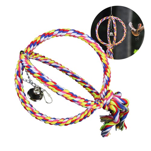 Parrot rope toy bird cage - bird,