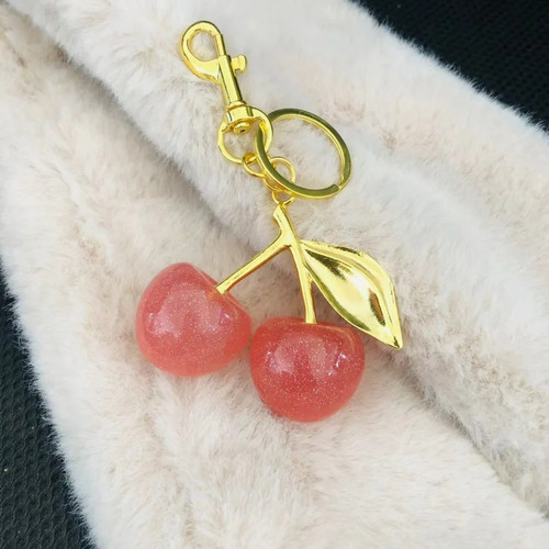 Red cherry pendant - cherry,