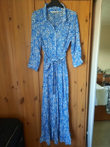 Zara blue white marilyn belted - white,